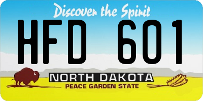 ND license plate HFD601