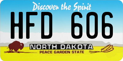 ND license plate HFD606