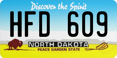 ND license plate HFD609