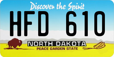 ND license plate HFD610