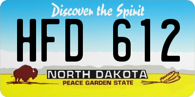 ND license plate HFD612