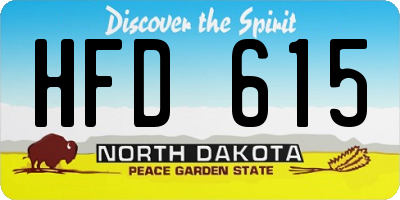 ND license plate HFD615