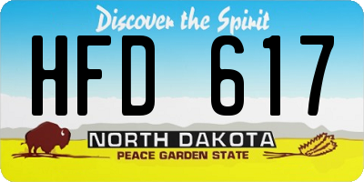 ND license plate HFD617