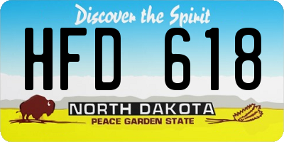 ND license plate HFD618