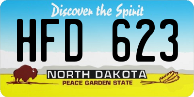 ND license plate HFD623
