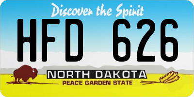 ND license plate HFD626
