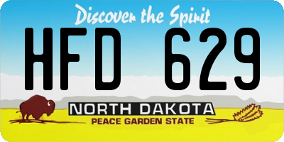 ND license plate HFD629