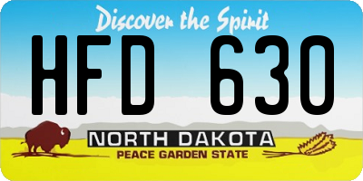 ND license plate HFD630