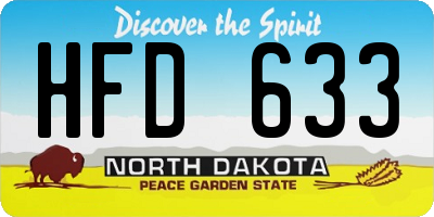 ND license plate HFD633