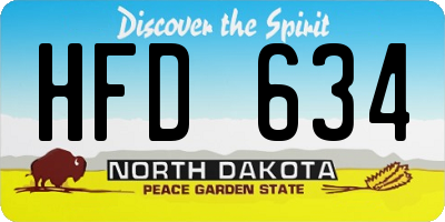 ND license plate HFD634