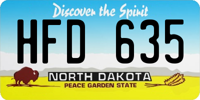 ND license plate HFD635