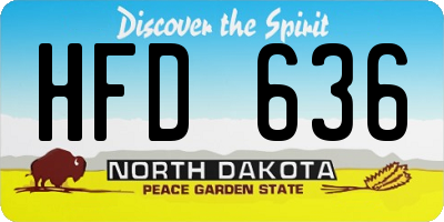 ND license plate HFD636