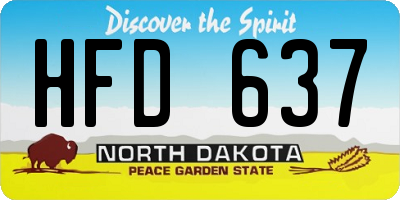 ND license plate HFD637