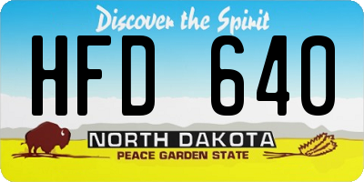 ND license plate HFD640