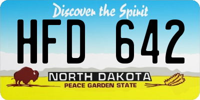 ND license plate HFD642