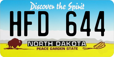 ND license plate HFD644