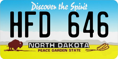 ND license plate HFD646