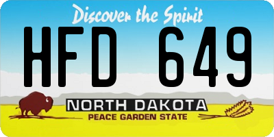 ND license plate HFD649