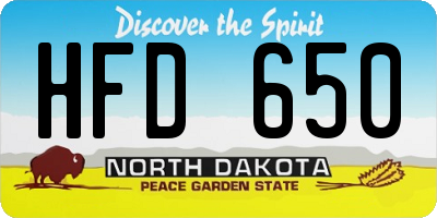 ND license plate HFD650