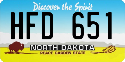 ND license plate HFD651