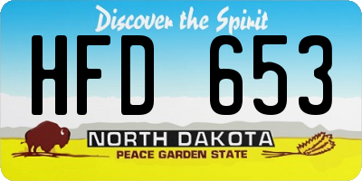 ND license plate HFD653