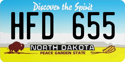 ND license plate HFD655