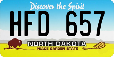 ND license plate HFD657