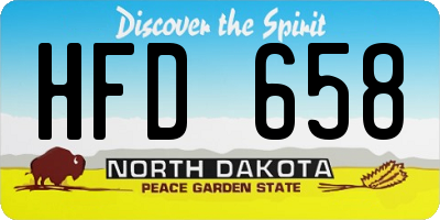ND license plate HFD658