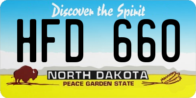 ND license plate HFD660