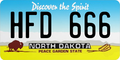 ND license plate HFD666