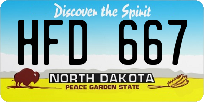 ND license plate HFD667