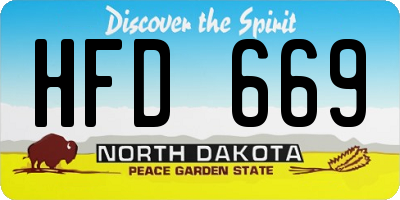 ND license plate HFD669