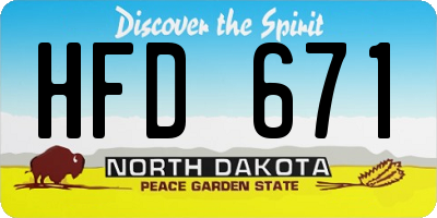 ND license plate HFD671