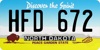 ND license plate HFD672