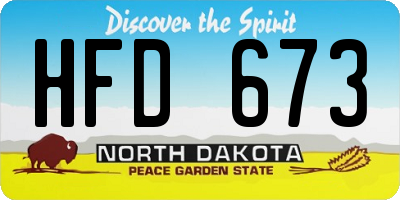 ND license plate HFD673