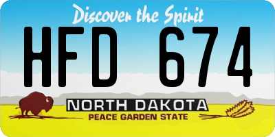 ND license plate HFD674