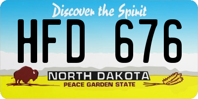 ND license plate HFD676