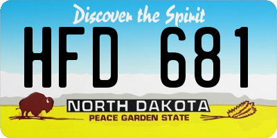 ND license plate HFD681