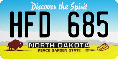 ND license plate HFD685