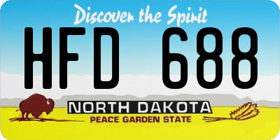 ND license plate HFD688