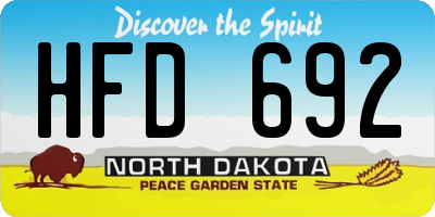 ND license plate HFD692