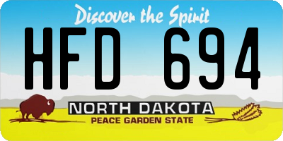 ND license plate HFD694
