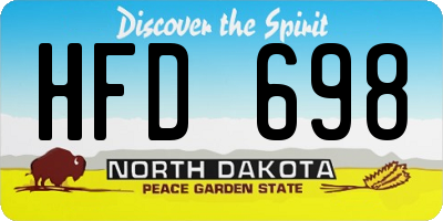 ND license plate HFD698