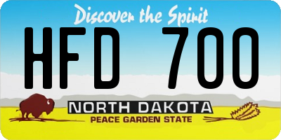 ND license plate HFD700