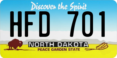 ND license plate HFD701