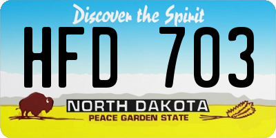 ND license plate HFD703