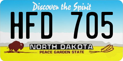 ND license plate HFD705