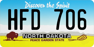 ND license plate HFD706