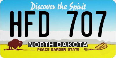 ND license plate HFD707