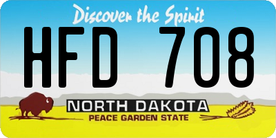ND license plate HFD708